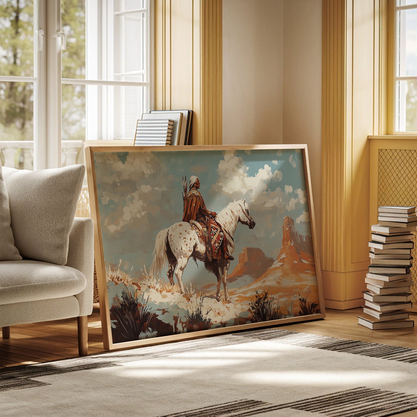 High Desert Scout on Painted Horse