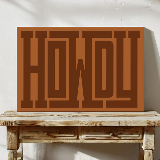 Howdy Rustic Maze Style Cowboy Art
