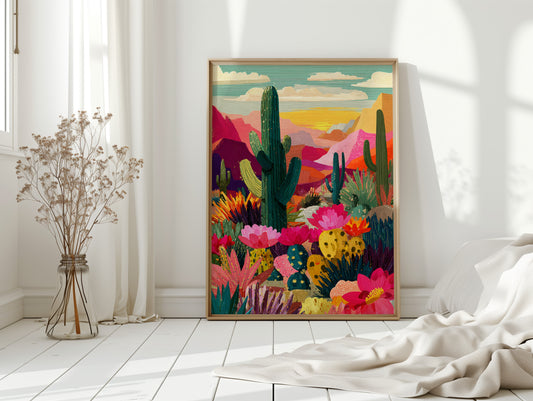 Desert Blooms at Dusk