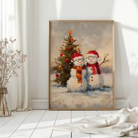 Frosty Friends Under Twinkling Lights