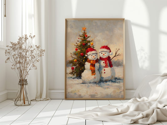 Frosty Friends Under Twinkling Lights