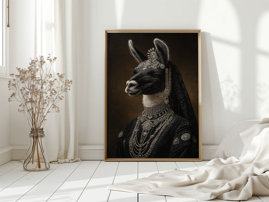 Regal Llama in Opulent Attire