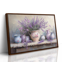Lavender Spills Across Vintage Vessels