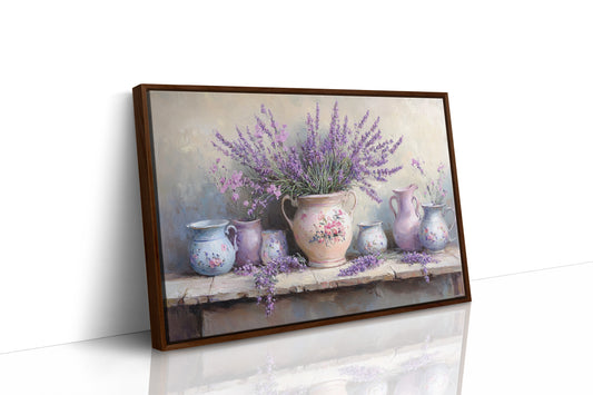 Lavender Spills Across Vintage Vessels