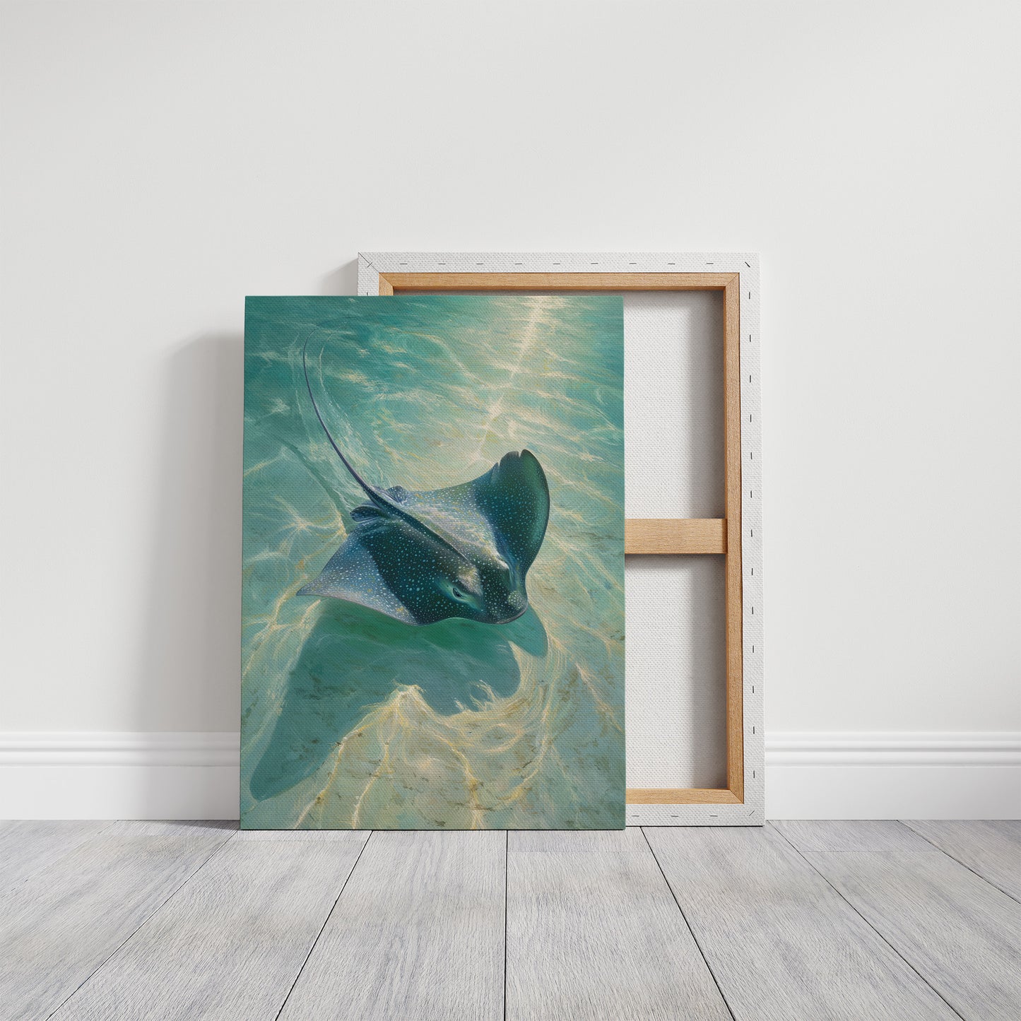 Spotted Grace Glides Through Jade Waters