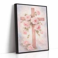 Blossoming Faith Embraces Wooden Cross