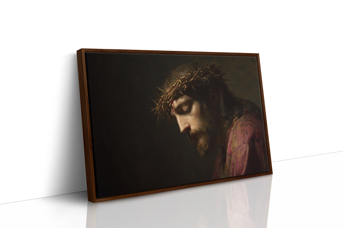 Sacred Portrait Among Quiet Shelves