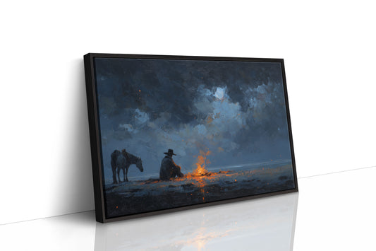 Moonlit Embers on the Prairie Horizon