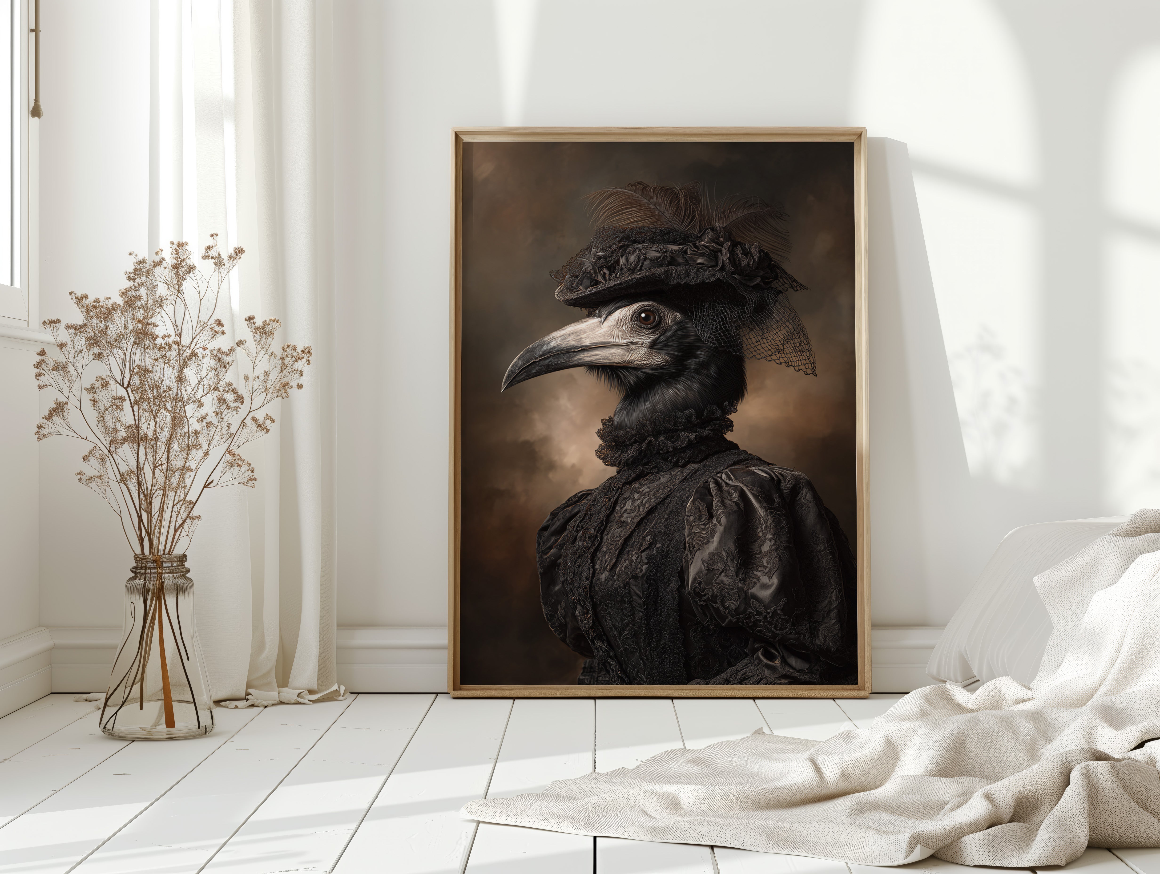 Elegance Beneath Feathered Veils