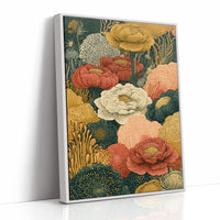 Dotted Bloom Mosaic in Rust and Gold