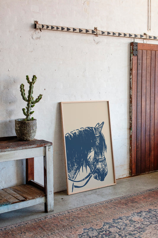 Midnight Blue Stallion Speaks Softly