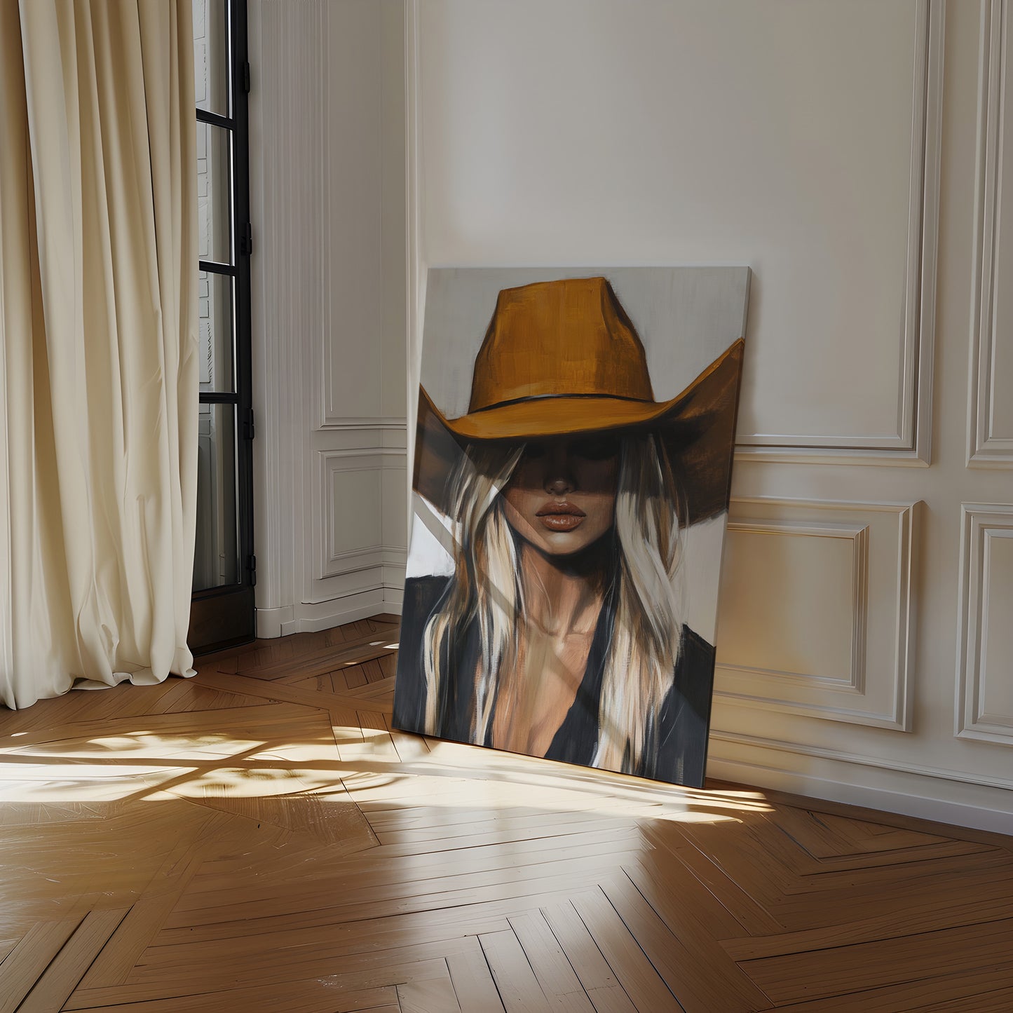 Mysterious Cowgirl Portrait – Western Fashion Wall Art