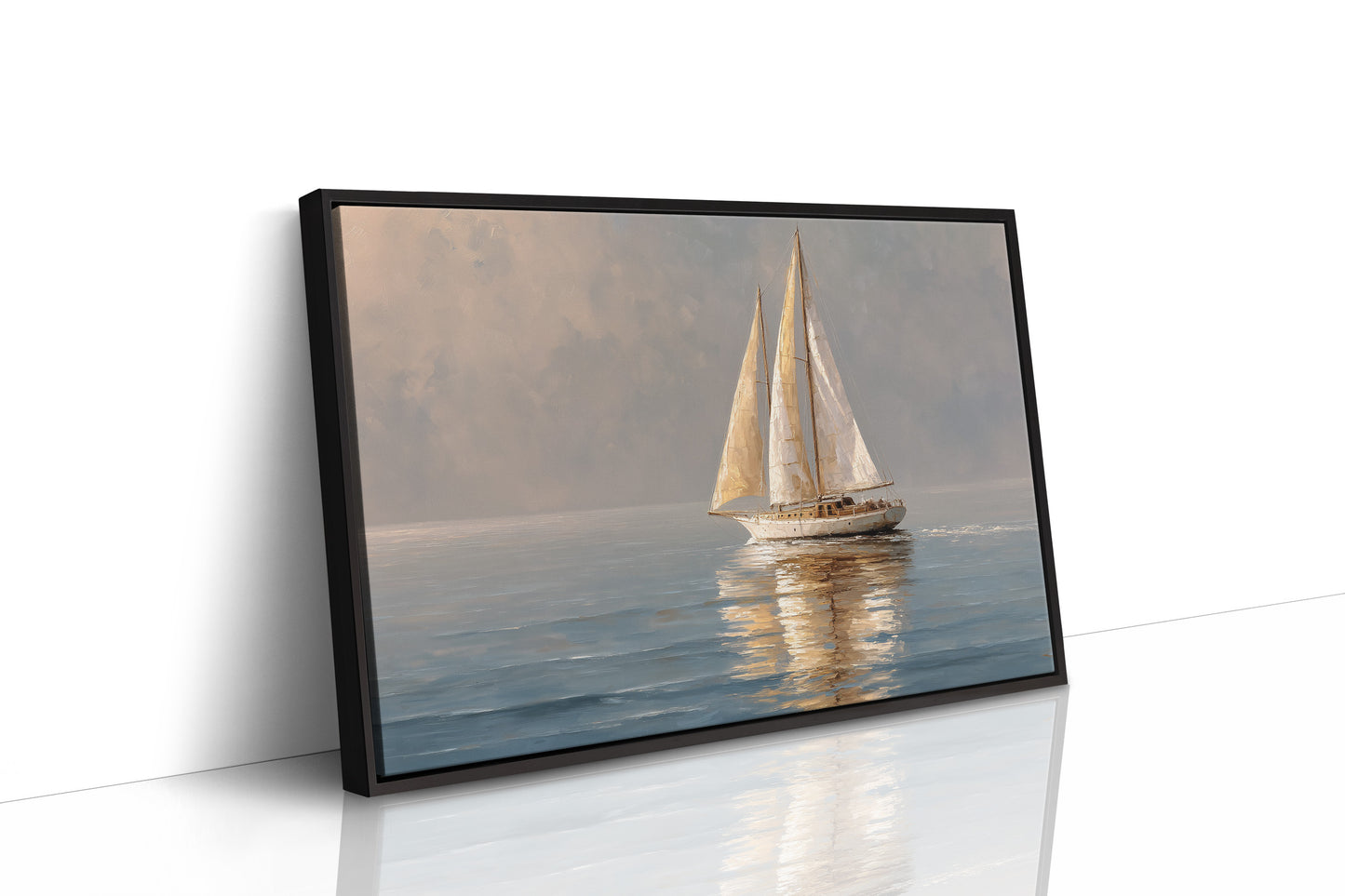 Golden Sails Through Morning Mist