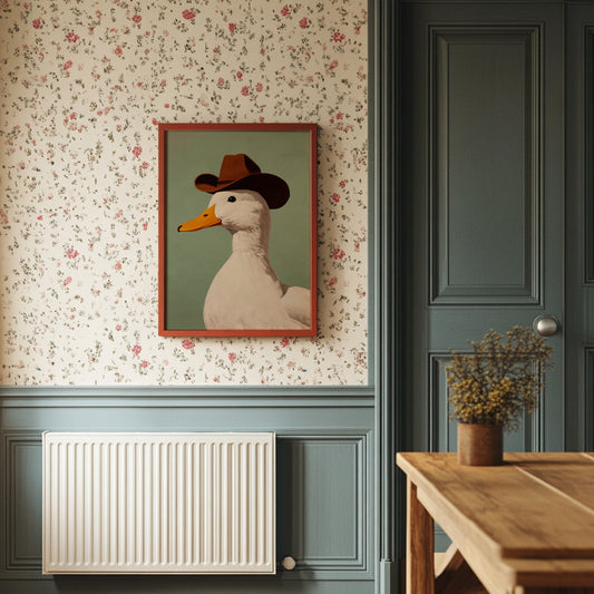 Ranch Duck Tips His Western Hat