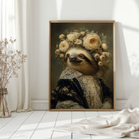 Regal Sloth Amidst Blossoms