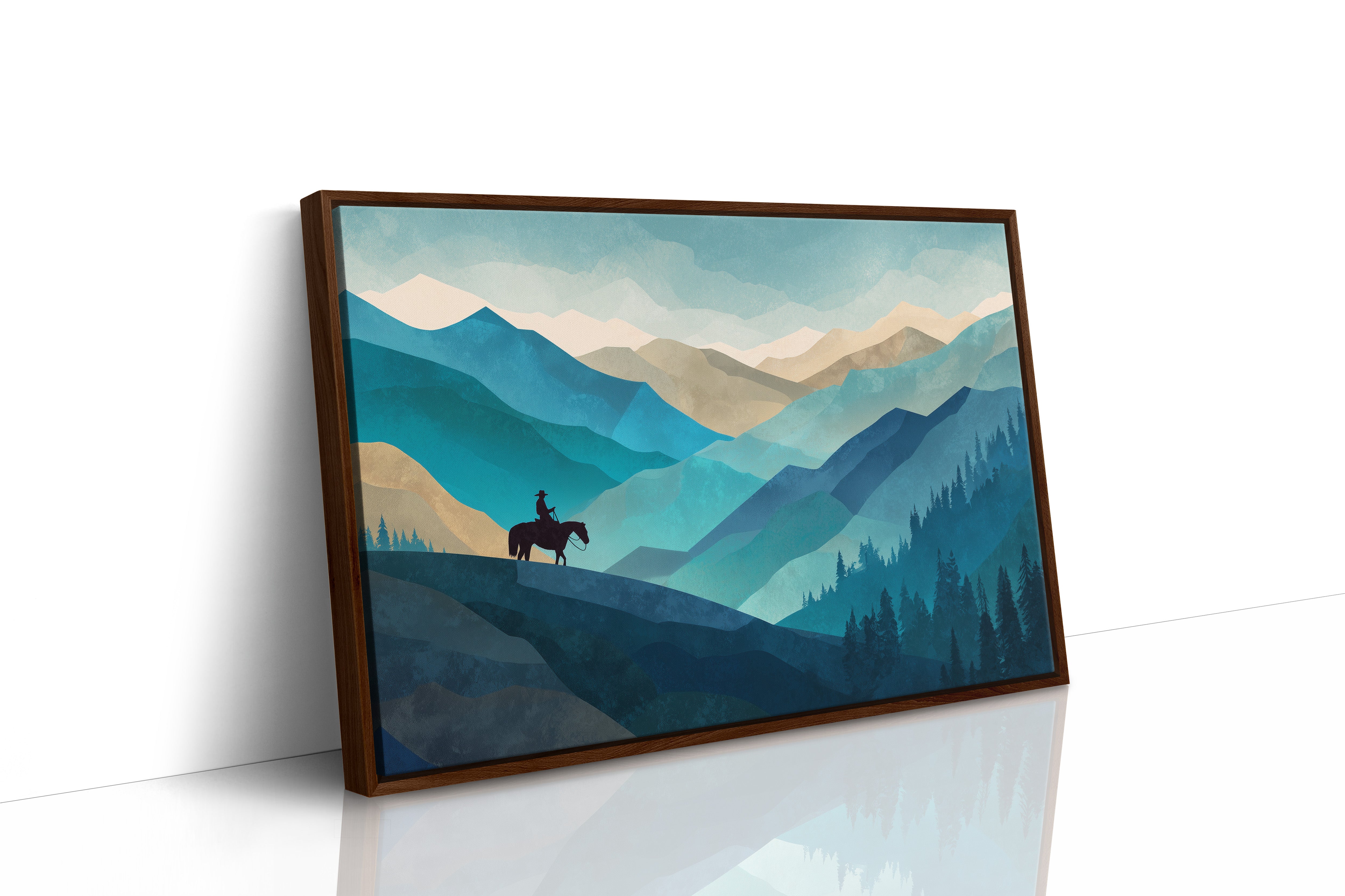 Teal Reverie Across Mountain Waves
