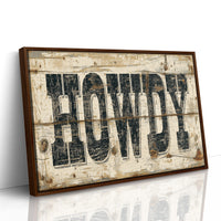 Howdy Weathered Wood Sign
