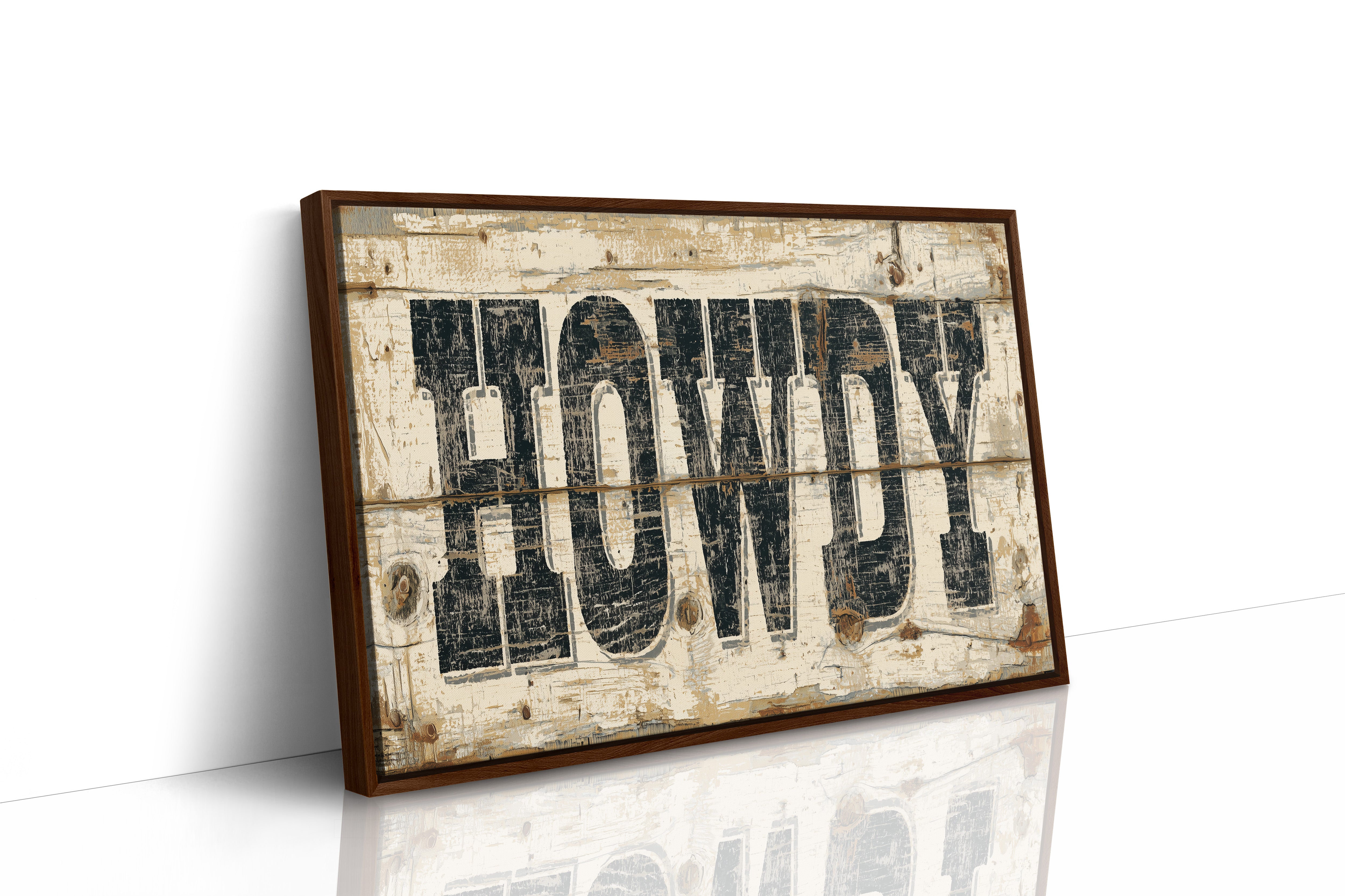 Howdy Weathered Wood Sign