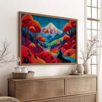 Sacred Peak Through Crimson Forest