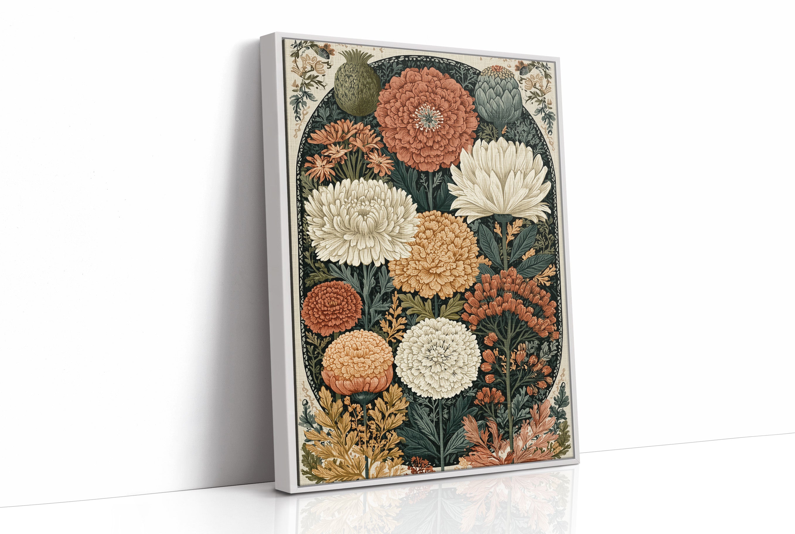 Chrysanthemum and Marigold Botanical Plate