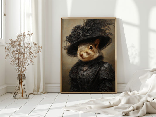 Regal Squirrel in Victorian Attire