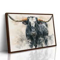 Longhorn Watercolor Portrait