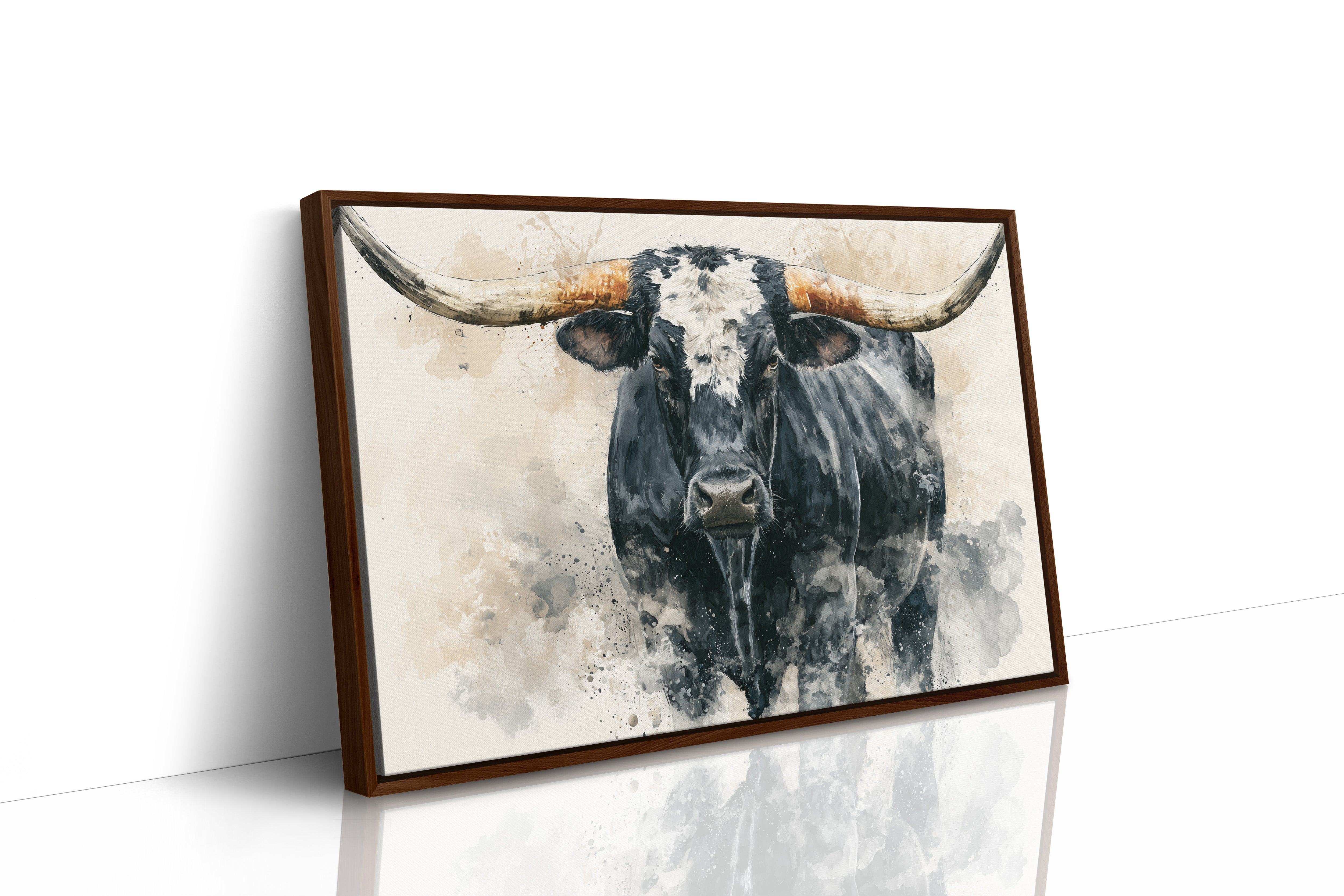 Longhorn Watercolor Portrait