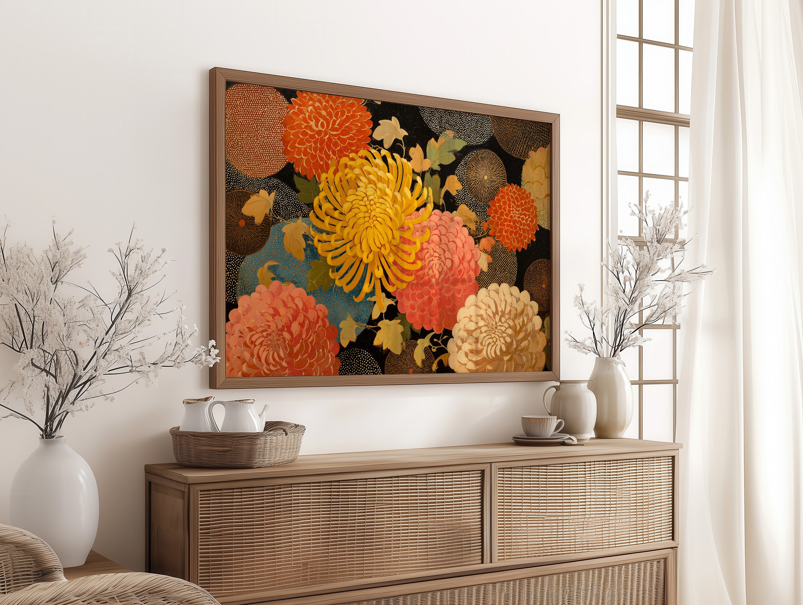 Chrysanthemums Dance In Golden Hour