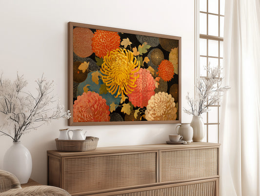 Chrysanthemums Dance In Golden Hour