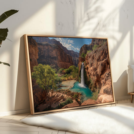 Turquoise Waters Dance Through Canyon Walls