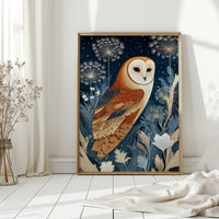 Barn Owl Amidst Ethereal Flora