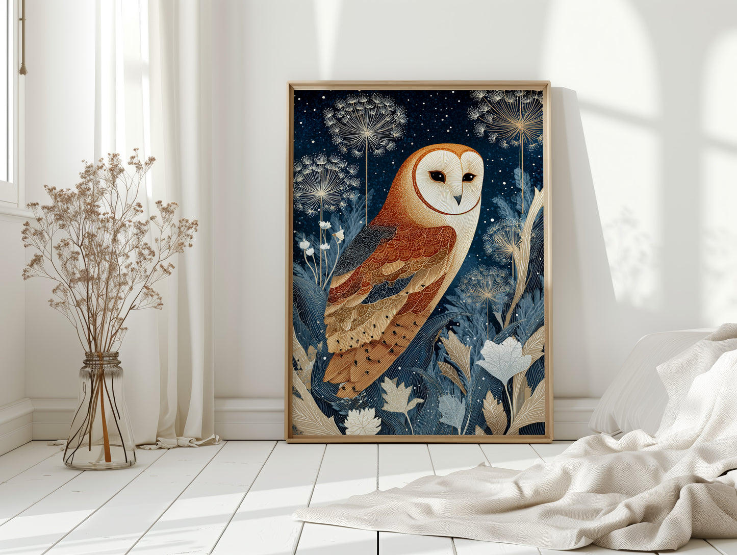 Barn Owl Amidst Ethereal Flora