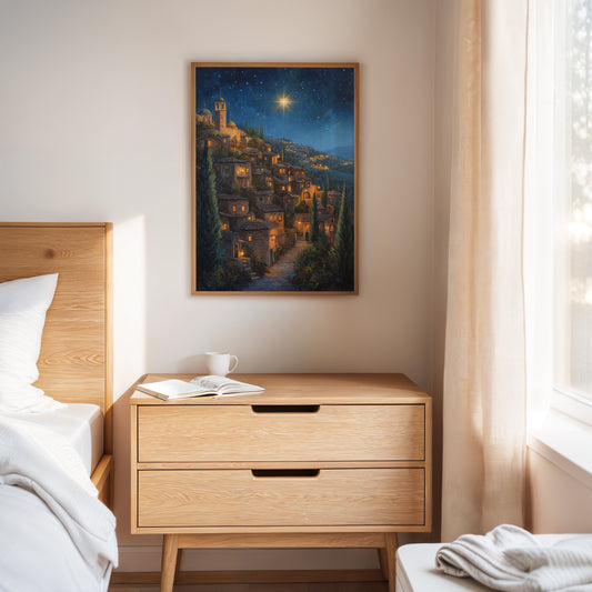 Starry Night Village Canvas Print - Enchanting Landscape Art - Gallery Canvas image 7