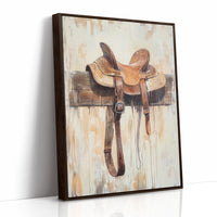Weathered Rest: Western Saddle Still Life