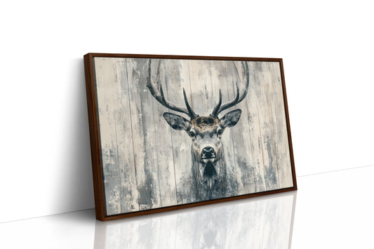 Noble Stag Against Winter Wood