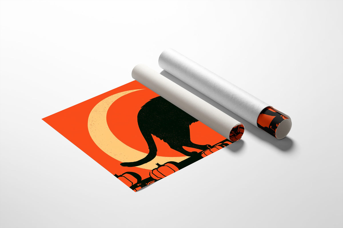 Arched Cat Crescent Moon Prowl