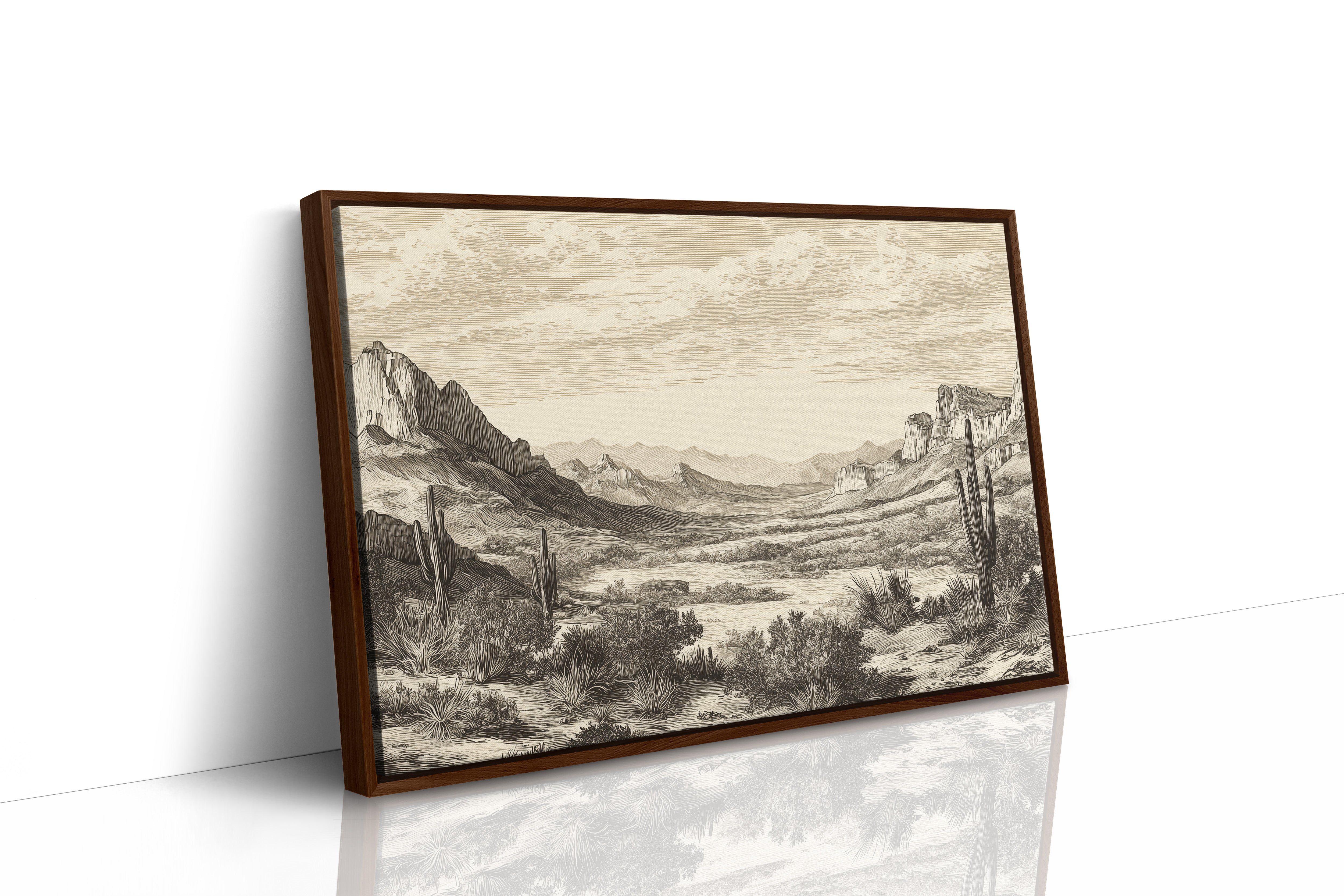 Desert Canyon Etched in Sepia Time
