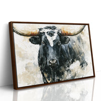 Ink Wash Longhorn Close-Up