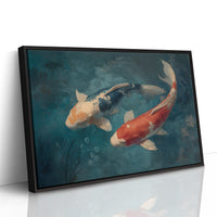 Koi Circle Through Teal Depths