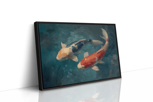 Koi Circle Through Teal Depths