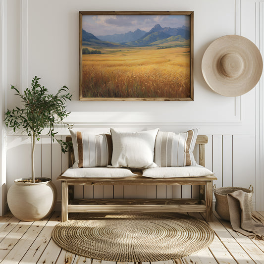 Wheat Fields Bow To Mountain Kings