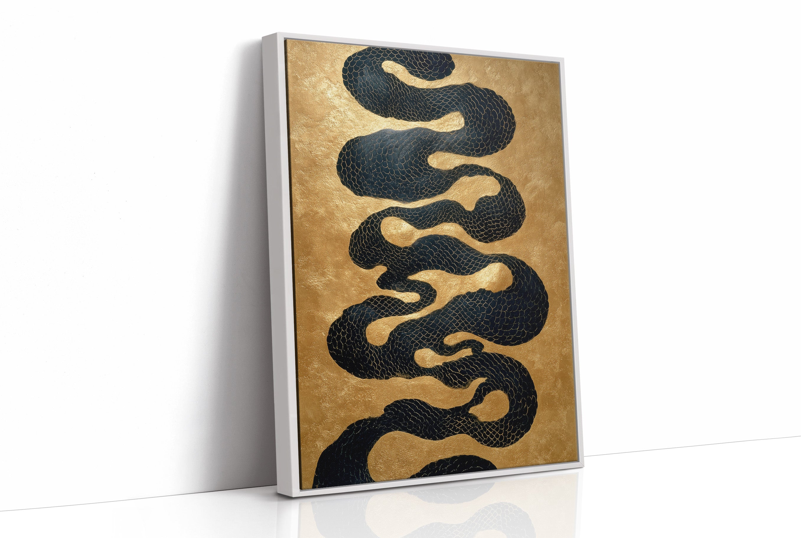 Serpentine Scales Dance In Gold