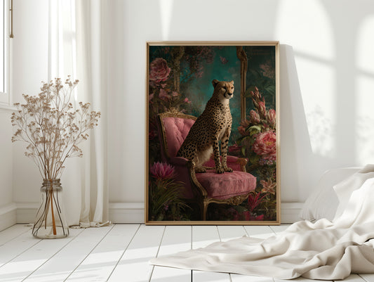 Regal Gaze Amidst Floral Splendor
