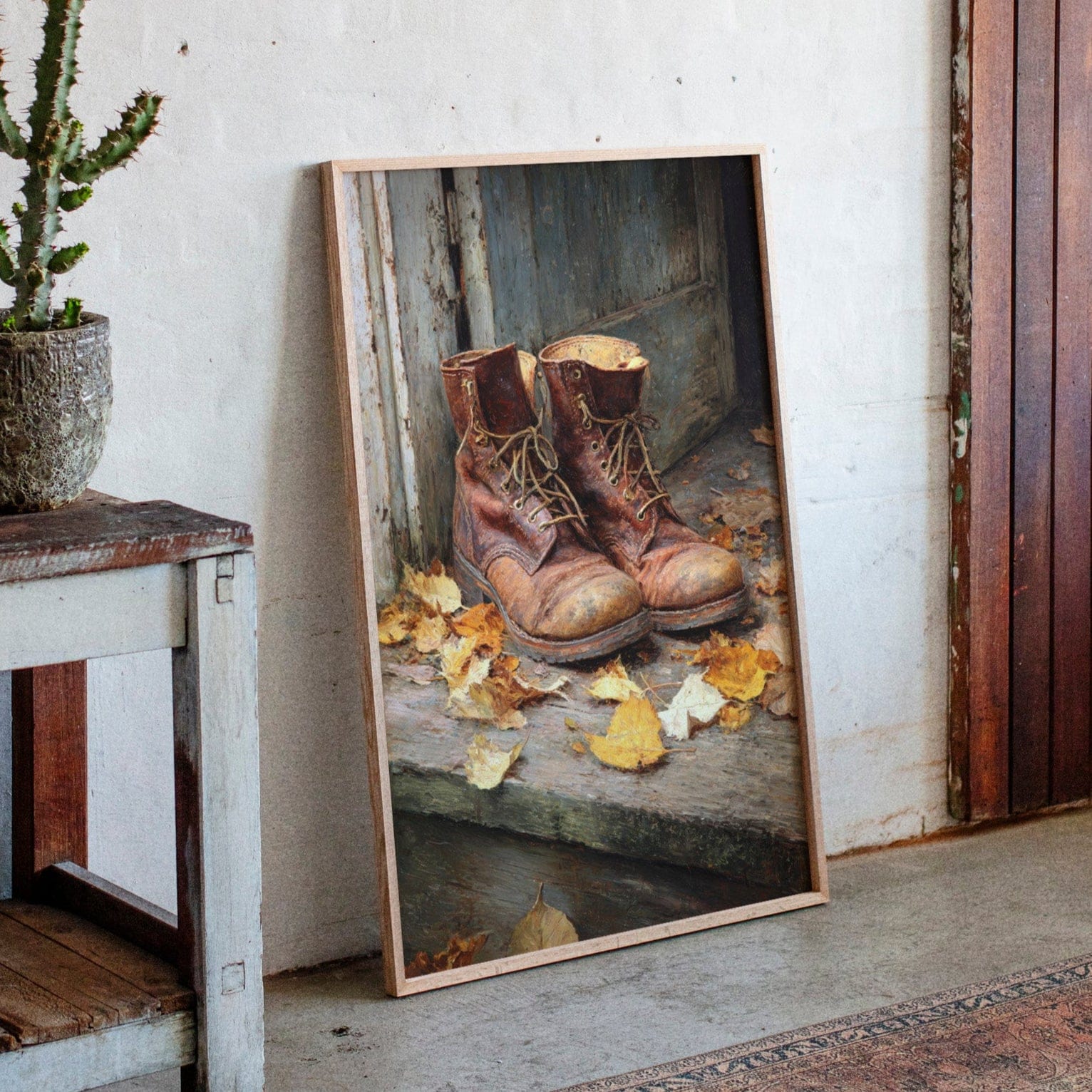 Autumn Leaves Meet Weathered Leather