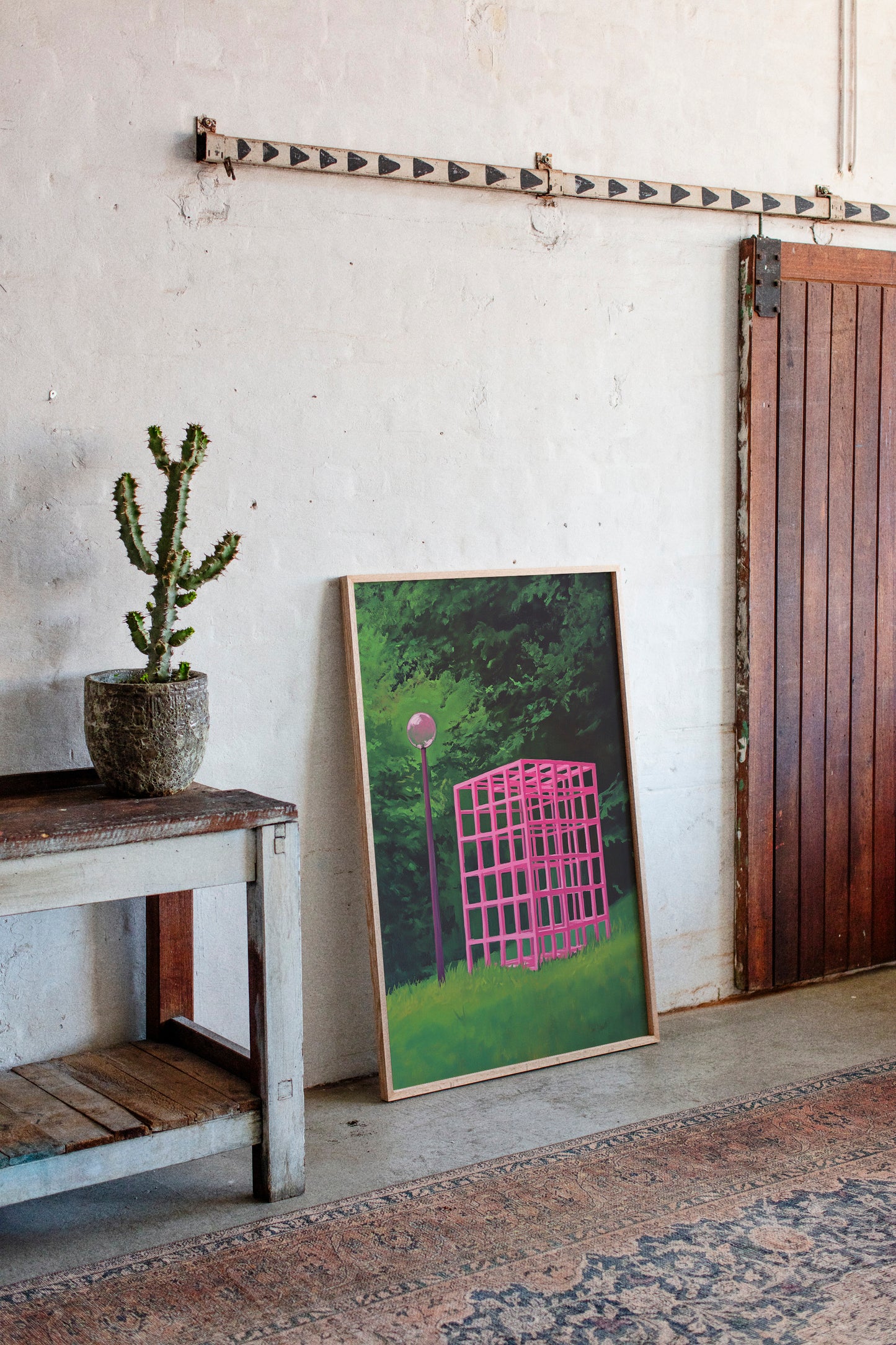 Pink Geometry Dreams In Green