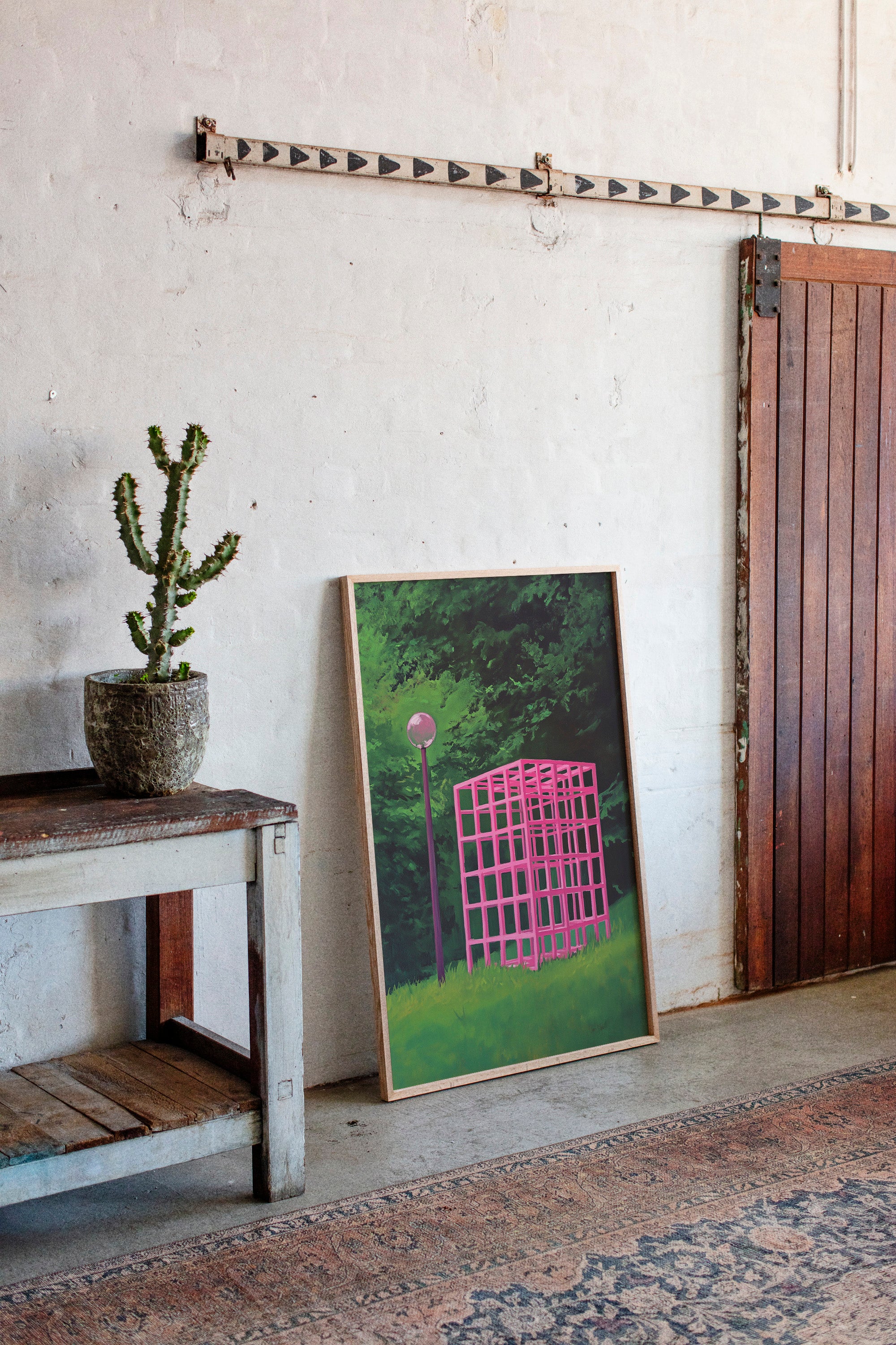 Pink Geometry Dreams In Green