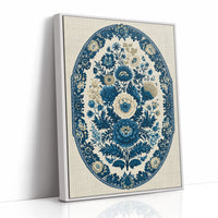 Indigo Porcelain Floral Medallion
