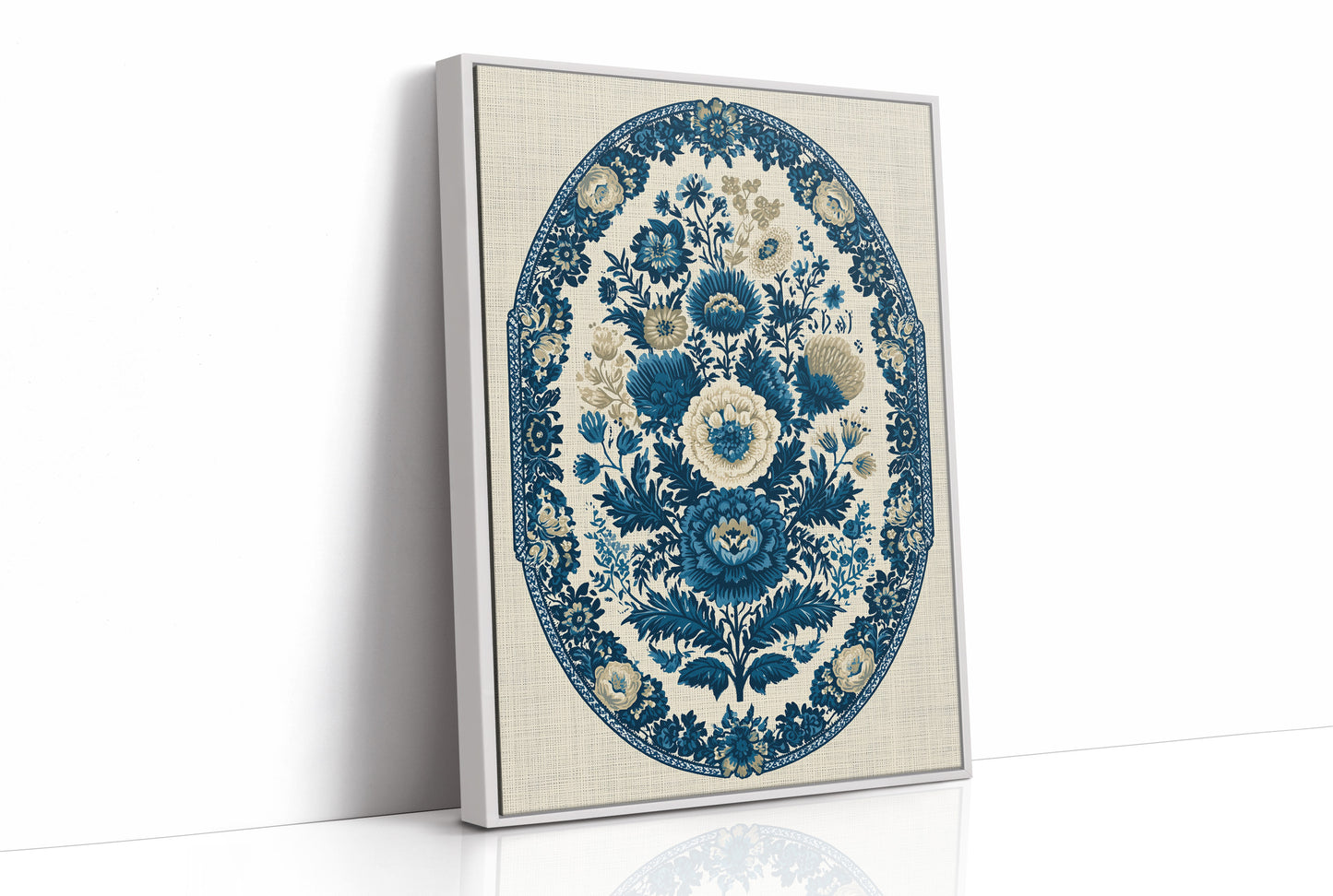 Indigo Porcelain Floral Medallion