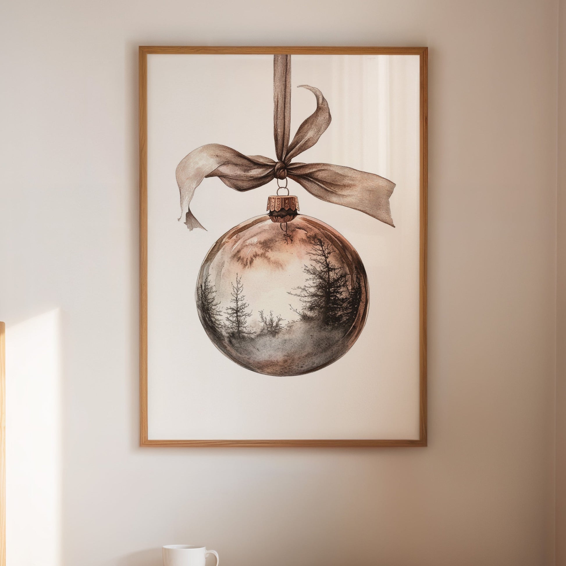 Rustic Forest Ornament Art Print - Woodland Holiday Decor - Gallery Canvas image 1