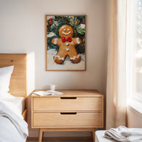 Gingerbread Man Oil Painting - Festive Holiday Art - Gallery Canvas image 10